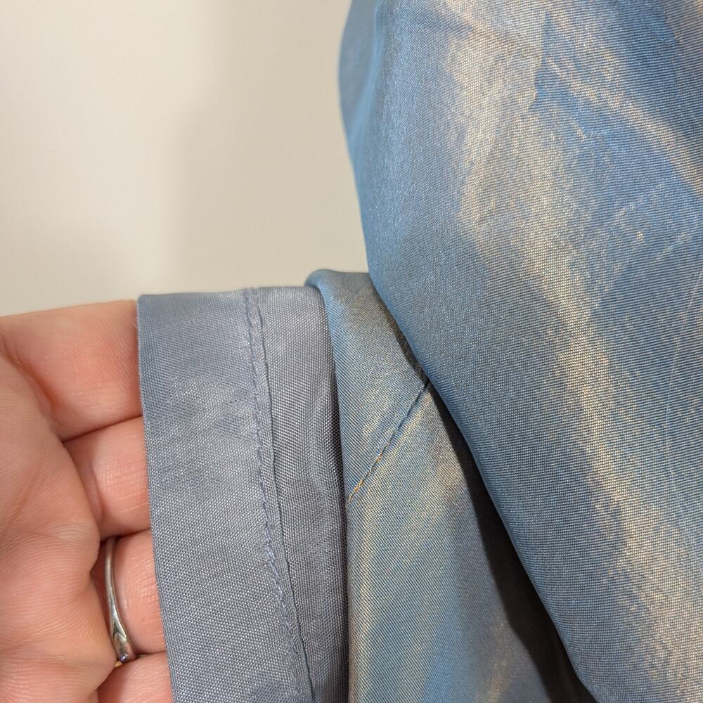 Rickie Freeman Teri Jon Prom Dress Maxi Gown 6 Blue Metallic Shoulder Formal - Picture 8 of 10